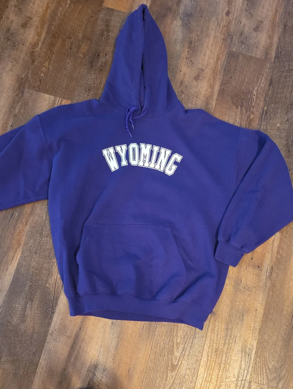 Mens Size XL Wyoming Purple Hooded Sweatshirt